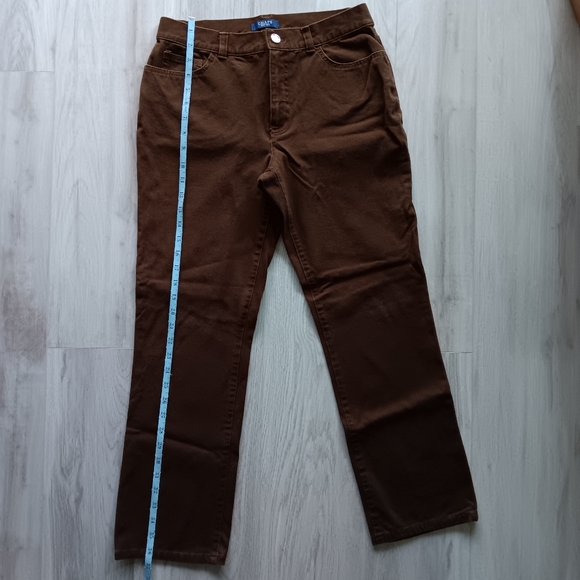 Chaps Straight Leg Brown Jeans, 10" Rise, Women's Size 8 - Picture 3 of 8